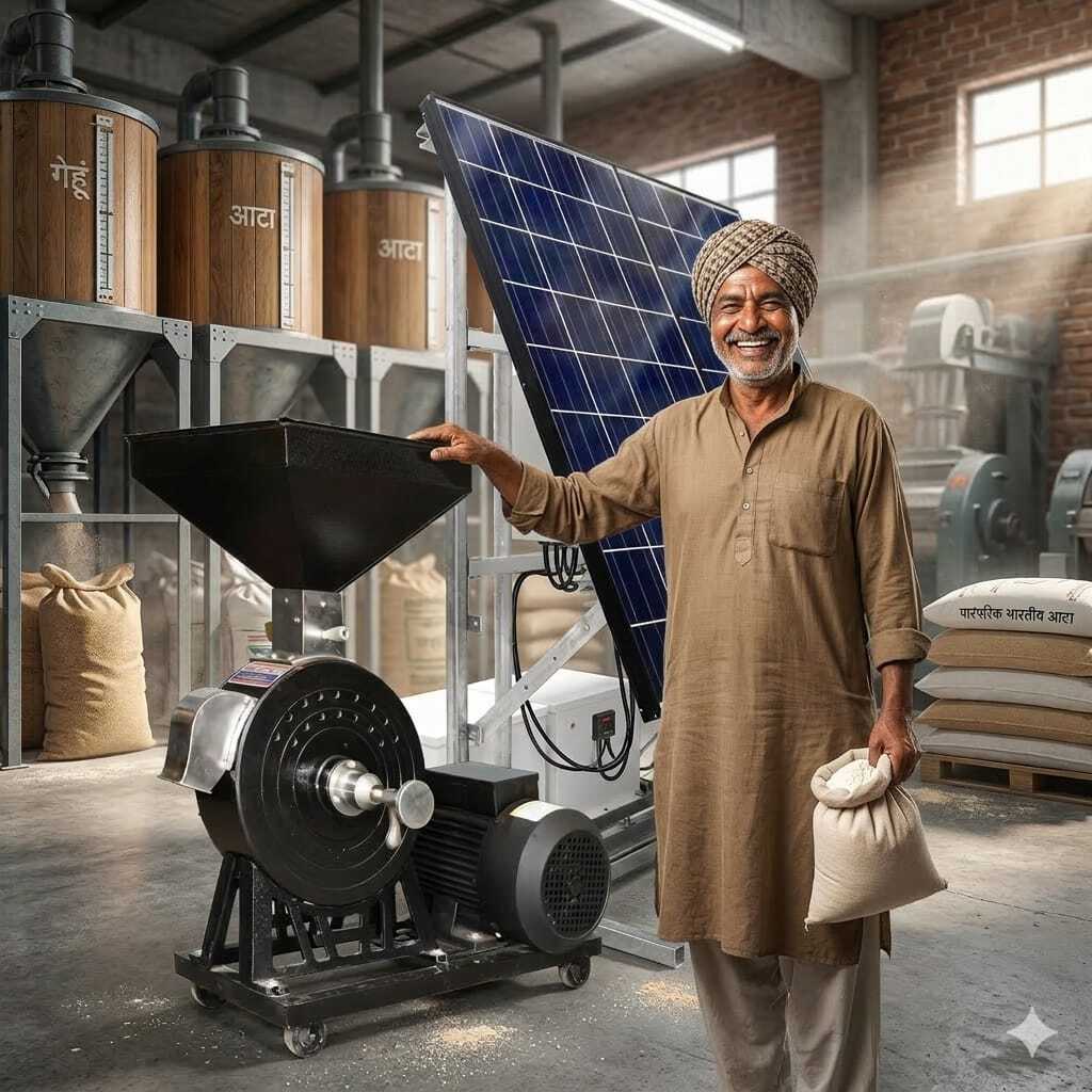 Industrial Solar Atta Chakki System